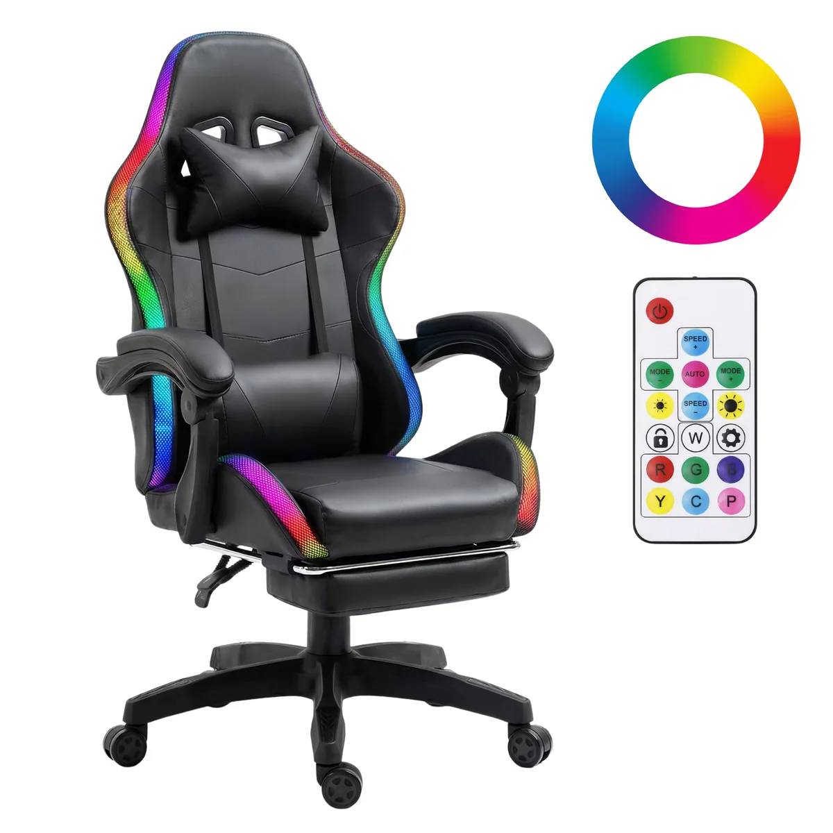 Silla Gamer TITANO con Luces LED RGB Ajustable
