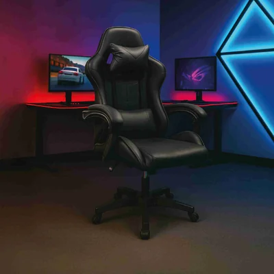 Silla Gamer Ergonómica Reclinable Sin Reposa Pies Negro
