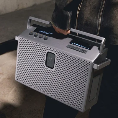 Mondo Altavoz Bluetooth Grande Gris Metal