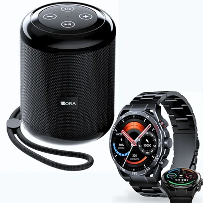 Bocina Boc062 1hora (negro) Con Smartwatch Filwans Gtr (negro)