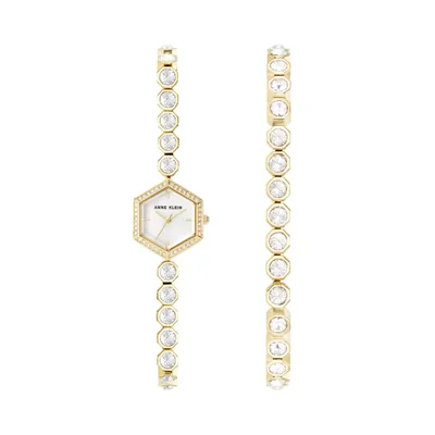 Set de Reloj y Pulsera Anne Klein para Mujer Ak5434Gpst