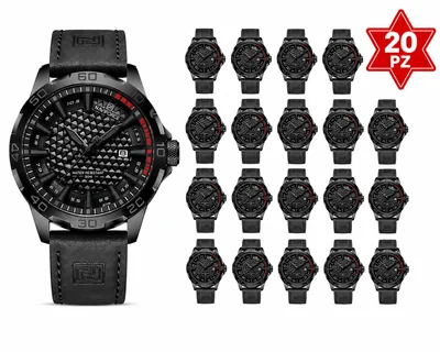 Reloj Naviforce 8023 Hombre Correa De Cuero Correa Gris Esfera negra Calendario Resistente al Agua