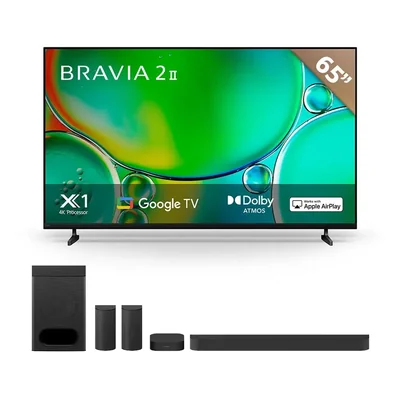 Combo: Televisor BRAVIA 2 II | Procesador 4K X1™ | 4K Ultra HD + BRAVIA Theatre System 6