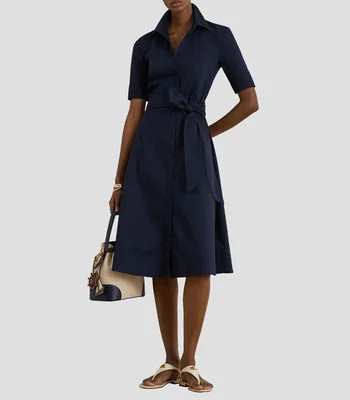 Vestido midi liso Mujer