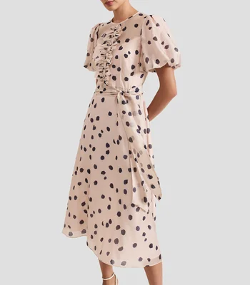 Vestido Midi manga corta Mujer