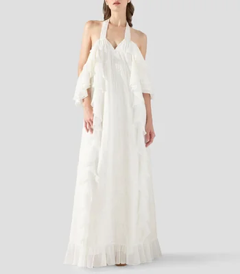 Vestido de fiesta largo liso Mujer