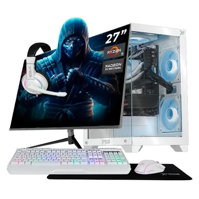Xtreme pc rx 9060 xt ryzen 9 16gb ddr5 ssd 1tb monitor 27 wh