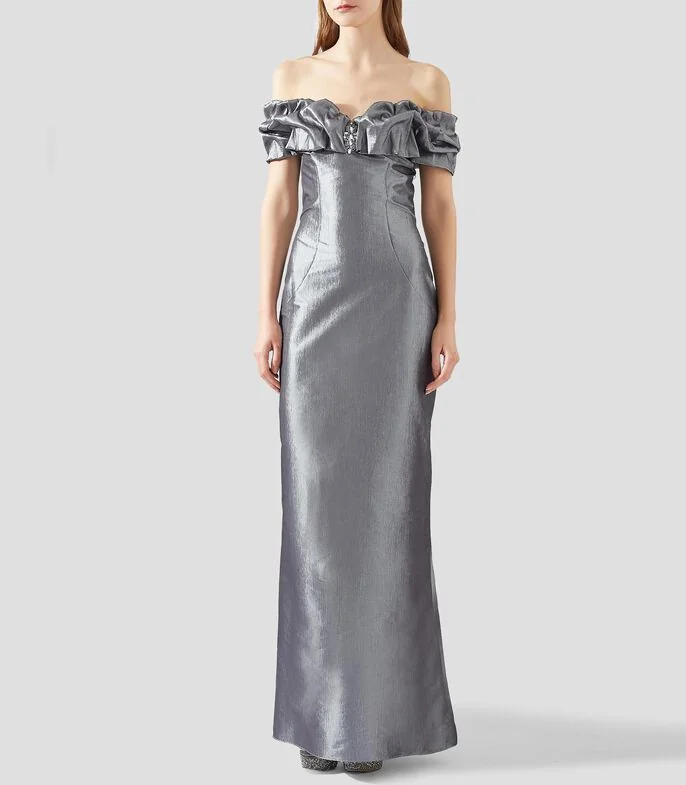 Vestido de fiesta largo liso Mujer