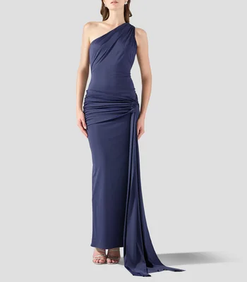 Vestido de fiesta largo liso Mujer