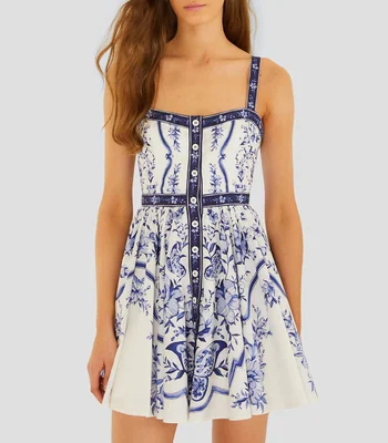 Vestido corto estampado Mujer