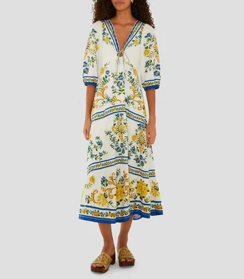 Vestido largo estampado Emily Mujer