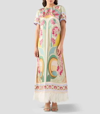 Vestido largo estampado Mujer
