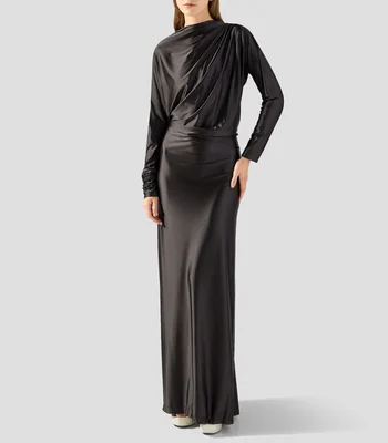 Vestido de fiesta largo liso Mujer
