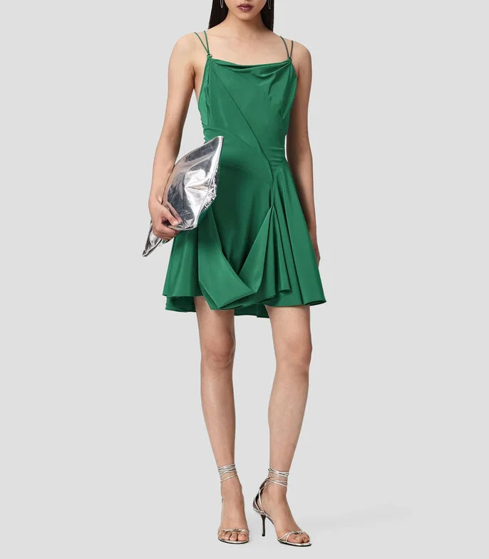 Vestido corto liso Mujer