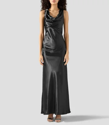 Vestido de fiesta largo liso Mujer