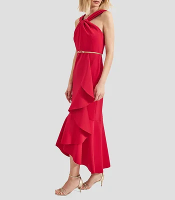 Vestido de fiesta maxi liso Mujer