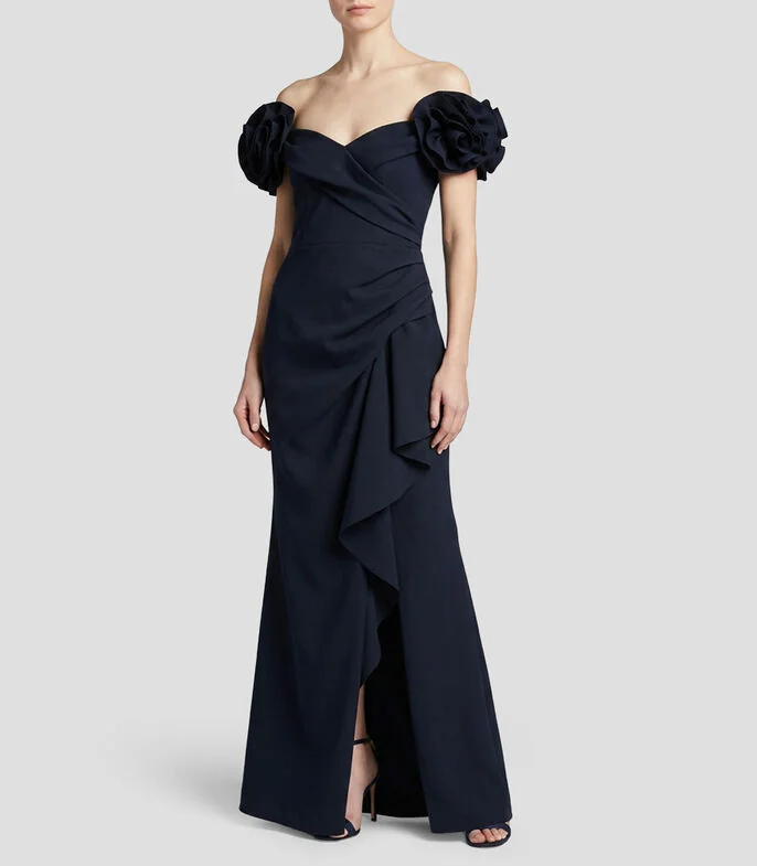 Vestido largo liso Mujer