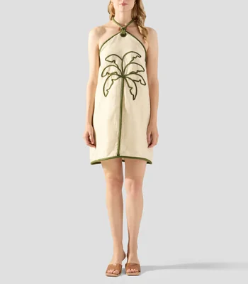 Vestido corto liso Mujer