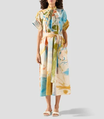 Vestido midi estampado Studio Mujer