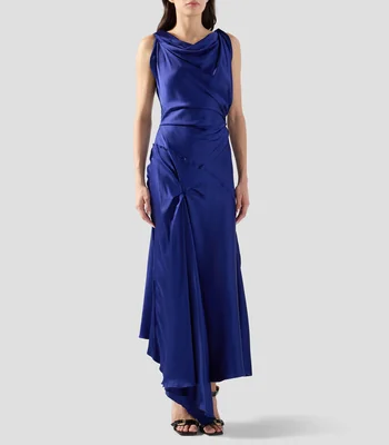 Vestido de fiesta largo liso Mujer