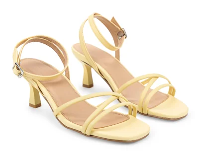 Sandalias de Tacón Strona Amarillas para Mujer