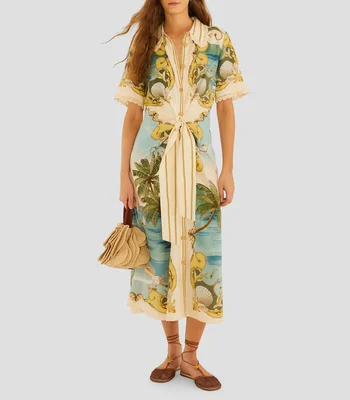 Vestido midi estampado Royal Sea Mujer