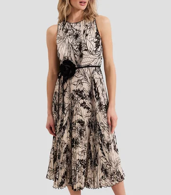 Vestido midi estampado Mujer
