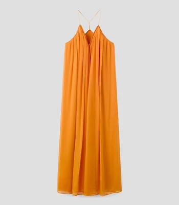 Vestido largo liso Mujer