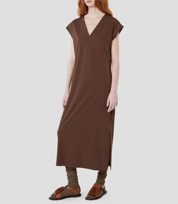 Vestido largo liso Mujer