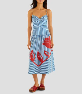 Vestido midi con rayas Sky Mujer