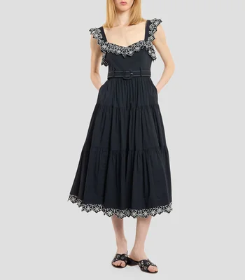 Vestido midi liso Mujer