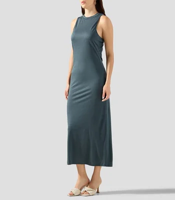 Vestido largo liso Mujer