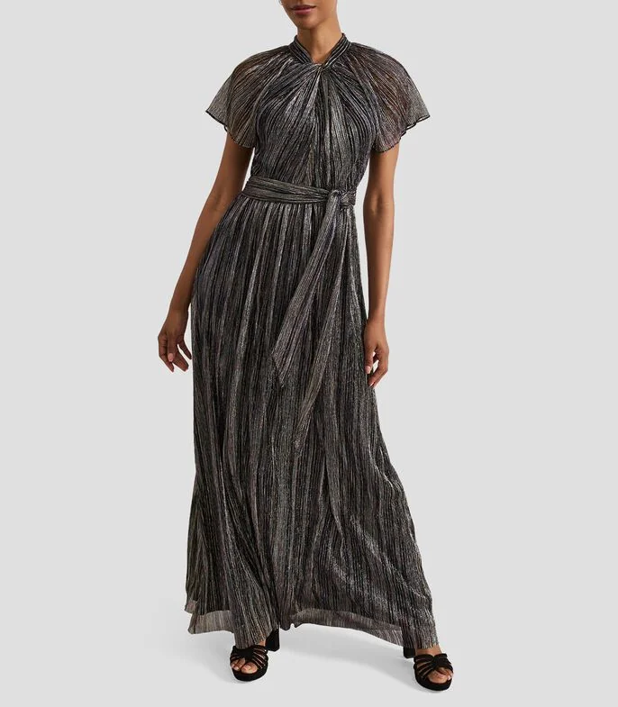 Vestido Maxi metalizado Mujer