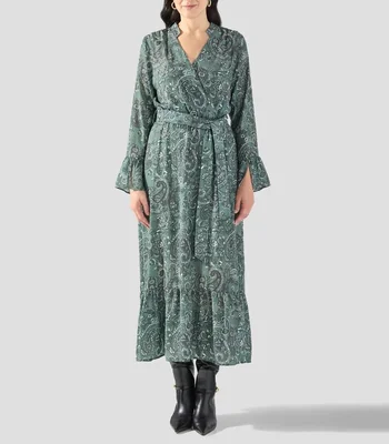 Vestido largo estampado Mujer