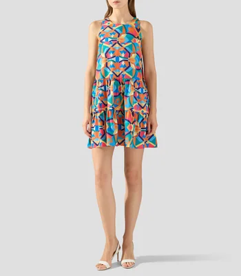 Vestido corto estampado Mujer