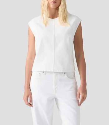 Blusa sólida sin mangas Mujer