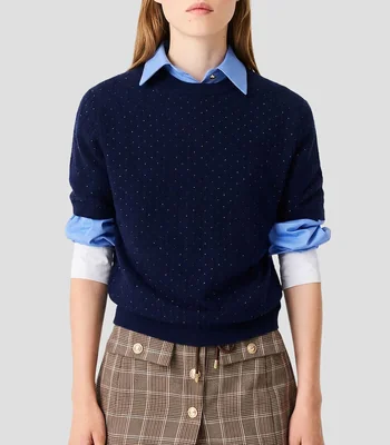Blusa lisa con manga corta Mujer