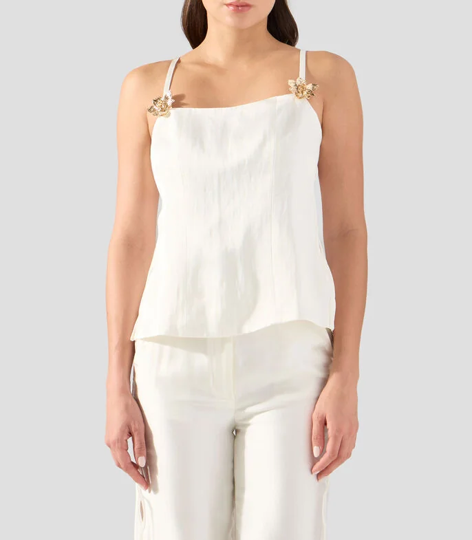 Blusa lisa sin mangas Mujer