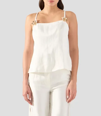 Blusa lisa sin mangas Mujer
