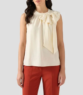 Blusa lisa sin mangas Mujer