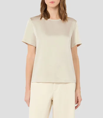 Blusa liso manga corta Mujer