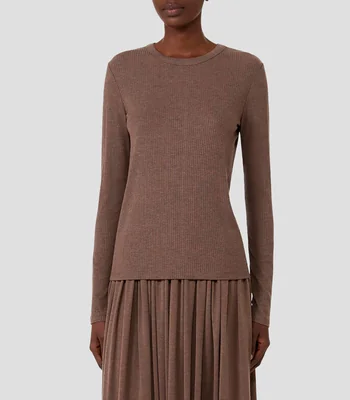 Blusa lisa manga larga Mujer