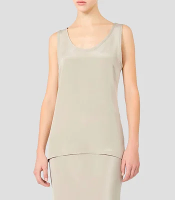 Blusa lisa sin mangas Mujer