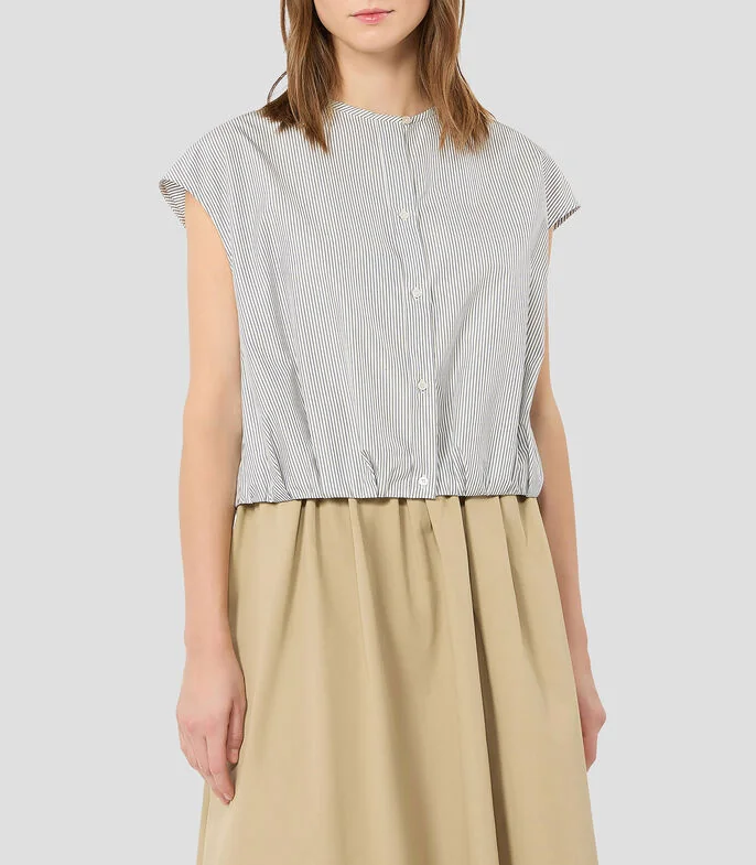 Blusa con líneas sin mangas Mujer