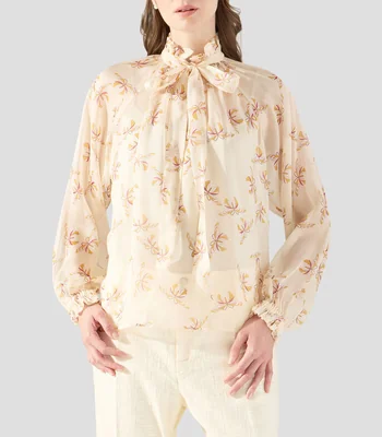 Blusa estampada con manga larga Mujer