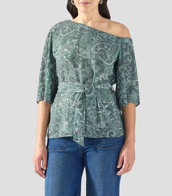 Blusa estampada manga 3/4 Mujer