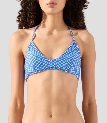Bikini top con cuadros Mujer