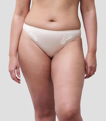 Bikini liso con detalle decorativo Mujer