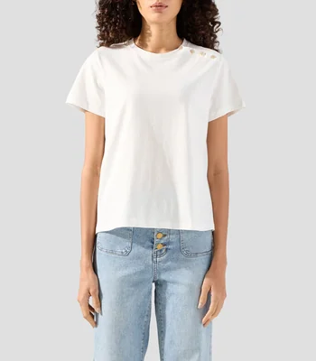 Playera cuello redondo manga corta lisa Mujer