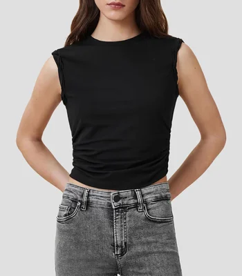 Tank top liso sin mangas Mujer